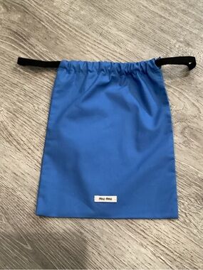 NEW MIU MIU BLUE DRAWSTRING POUCH DUSTBAG